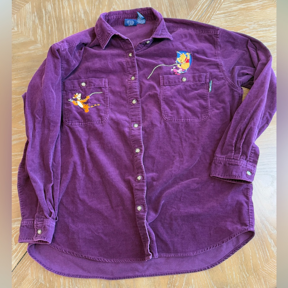 Vintage Shirt with Winnie the Pooh Bear Embroidered Design on pockets